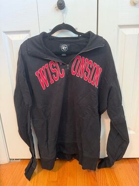 47 Brand Black Wisconsin Quarter Zip